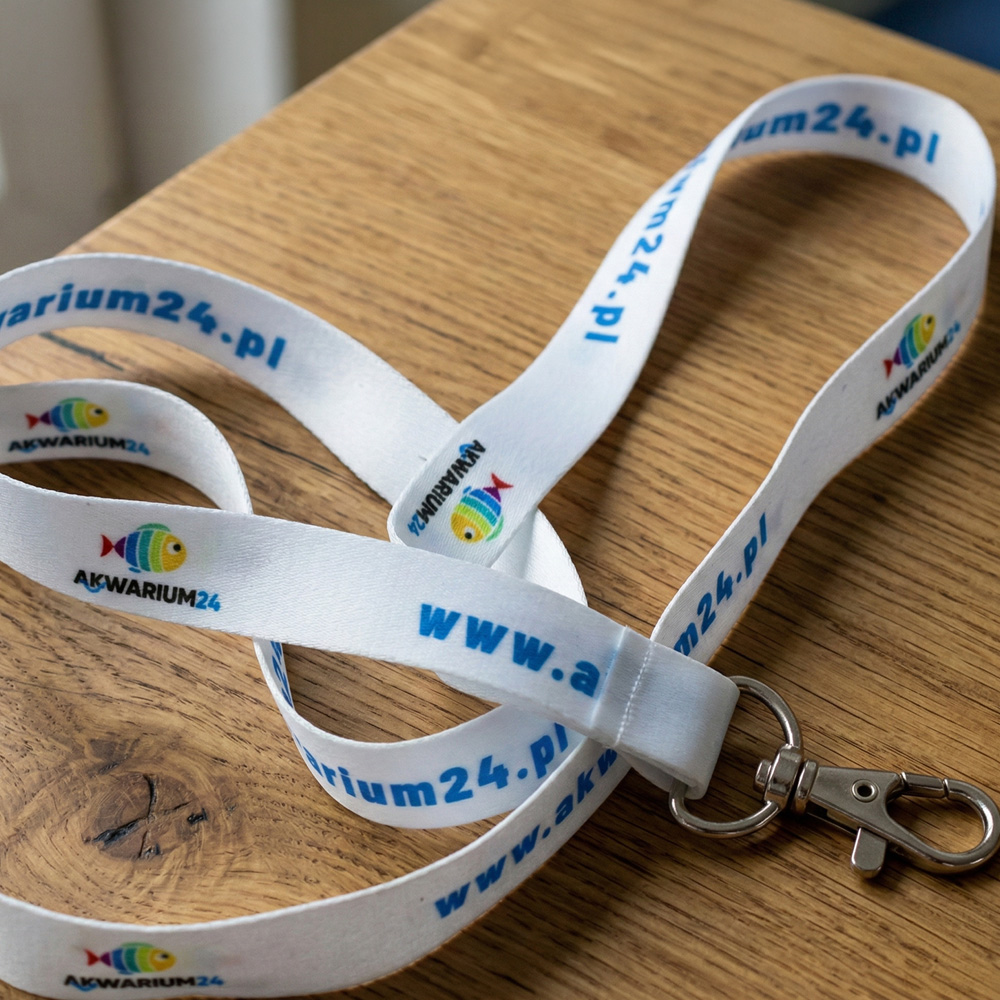 Smycz firmowa z logo Akwarium24 - stylowy gadżet dla miłośników akwarystyki